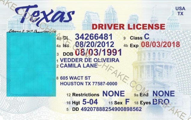 Downloadable Printable Blank Texas Temporary Paper Id Template